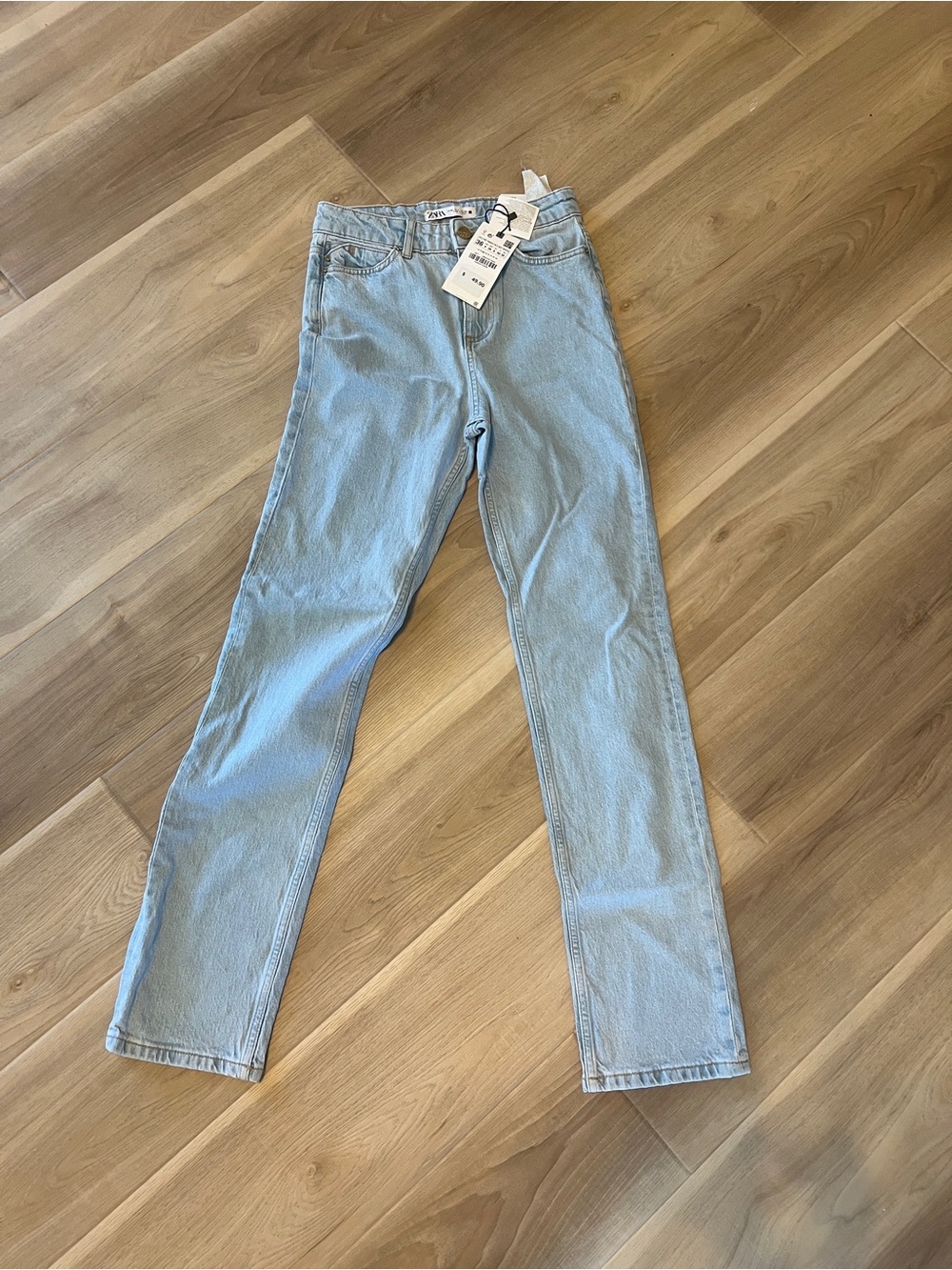 Zara Light Blue Straight-Leg Women's Jeans